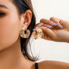 Punk Style Zinc Alloy Leaf Earrings For Women With Electroplating