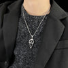 Punk Sun Skull Alloy Titanium Steel Plating Men'S Pendant Necklace
