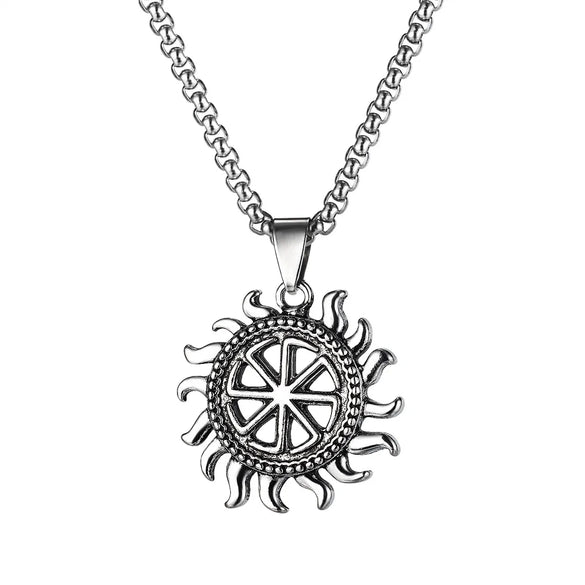 Punk Sun Skull Alloy Titanium Steel Plating Men'S Pendant Necklace