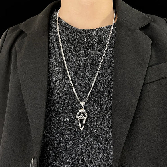 Punk Sun Skull Alloy Titanium Steel Plating Men'S Pendant Necklace