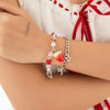 Punk Sweet Cool Style Hollow Fivepointed Star And Heart Shape Flower Pendant Bracelet For Women Imitation Pearls Electroplated