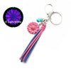Punk Trend Fluorescent Sunflower Metal Pendant Keychain