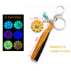 Punk Trend Fluorescent Sunflower Metal Pendant Keychain