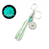Punk Trend Fluorescent Sunflower Metal Pendant Keychain