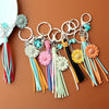 Punk Trend Fluorescent Sunflower Metal Pendant Keychain