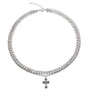 Punk Trend Titanium Steel Lengthen Doublelayer Twisted Chain Carved Cross Necklace Electroplated Geometric