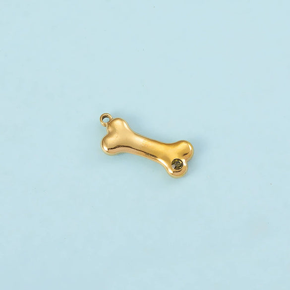 Puppy Bone Pendant Jewelry Accessories Stainless Steel Inlaid Electroplating
