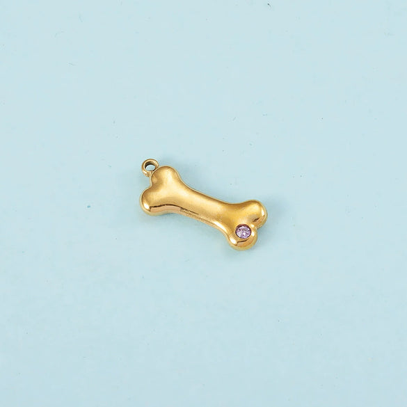 Puppy Bone Pendant Jewelry Accessories Stainless Steel Inlaid Electroplating