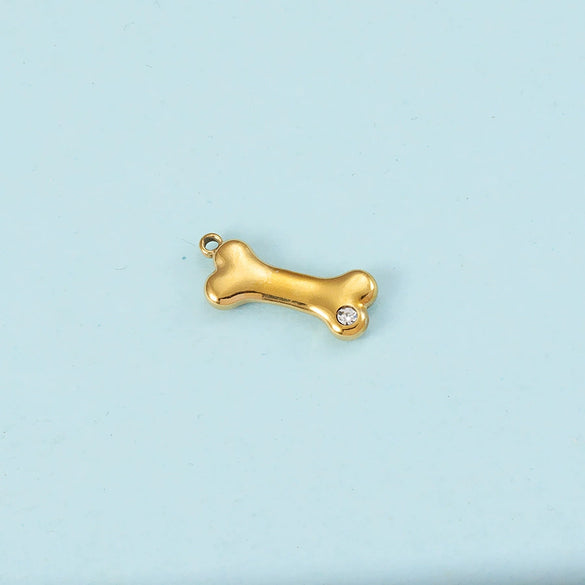 Puppy Bone Pendant Jewelry Accessories Stainless Steel Inlaid Electroplating