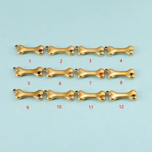 Puppy Bone Pendant Jewelry Accessories Stainless Steel Inlaid Electroplating
