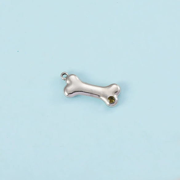 Puppy Bone Pendant Jewelry Accessories Stainless Steel Inlaid Electroplating
