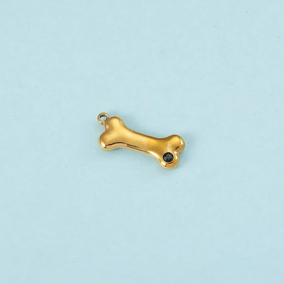 Puppy Bone Pendant Jewelry Accessories Stainless Steel Inlaid Electroplating