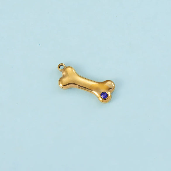 Puppy Bone Pendant Jewelry Accessories Stainless Steel Inlaid Electroplating