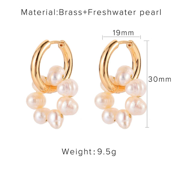 Pure Handmade Freshwater Pearl Earrings Fashion Pearl Element Earrings For Women Style