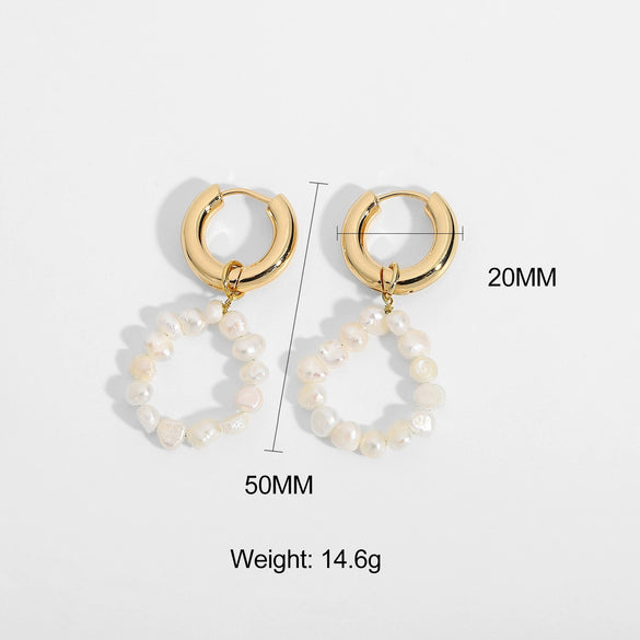 Pure Handmade Freshwater Pearl Earrings Fashion Pearl Element Earrings For Women Style