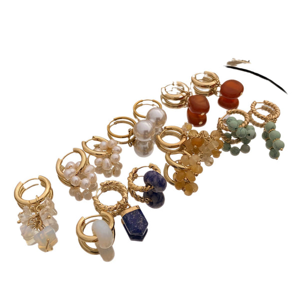 Pure Handmade Freshwater Pearl Earrings Fashion Pearl Element Earrings For Women Style