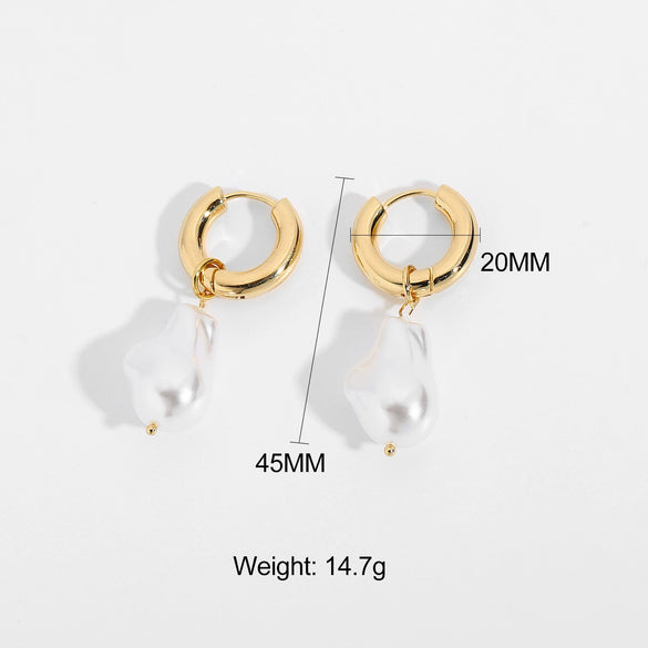 Pure Handmade Freshwater Pearl Earrings Fashion Pearl Element Earrings For Women Style
