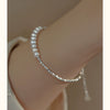 Pure Silver Natural Freshwater Pearl Bracelet With Broken Silver And Ins Style For Unisex