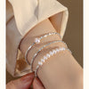 Pure Silver Natural Freshwater Pearl Bracelet With Broken Silver And Ins Style For Unisex