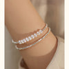 Pure Silver Natural Freshwater Pearl Bracelet With Broken Silver And Ins Style For Unisex