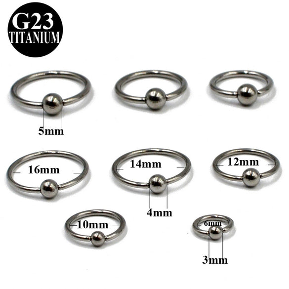 Pure Titanium Lip Ring Nose Ring Ear Bone Ring Breast Ring Personality Piercing Electroplated