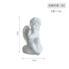 Pure White Resin Flower Fairy Angel Girl Heart Sculpture Modern Decorative Desktop Ornament Commemorative Figurine