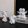 Pure White Resin Flower Fairy Angel Girl Heart Sculpture Modern Decorative Desktop Ornament Commemorative Figurine