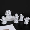 Pure White Resin Flower Fairy Angel Girl Heart Sculpture Modern Decorative Desktop Ornament Commemorative Figurine