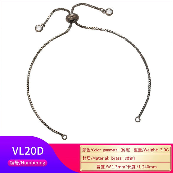 Pushpull Adjustable Bracelet Copper Electroplating Semifinished Base Chain Silicone Positioning
