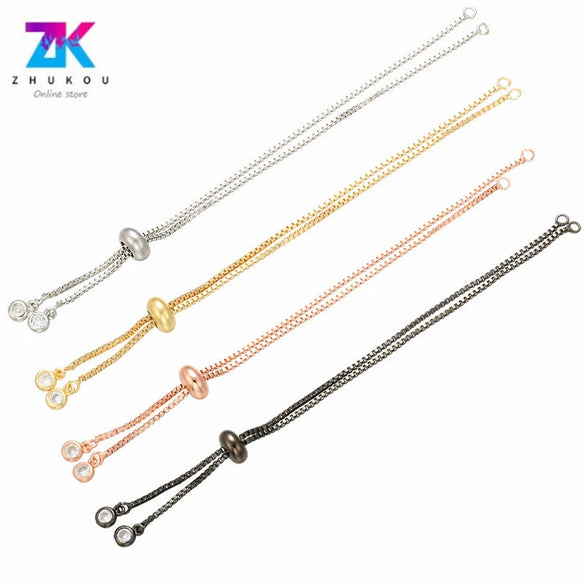 Pushpull Adjustable Bracelet Copper Electroplating Semifinished Base Chain Silicone Positioning
