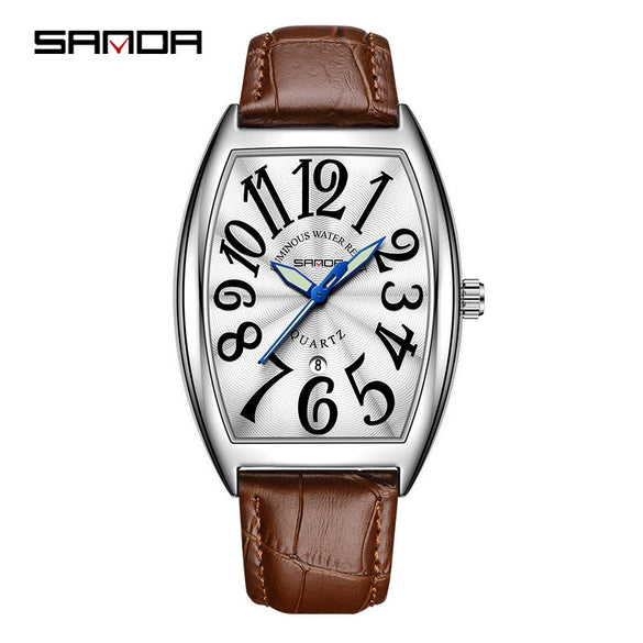 Quartz Men's Watch Zinc Alloy Case Barrel Dial Leisure Style