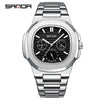 Quartz Men's Watch Zinc Alloy Case Steel Band Round Dial Leisure Style Waterproof