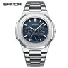 Quartz Men's Watch Zinc Alloy Case Steel Band Round Dial Leisure Style Waterproof