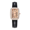 Quartz Watch Alloy Case Imitation Leather Strap Oval Dial Diamondembedded Multicolor Women's Universal Style