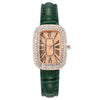 Quartz Watch Alloy Case Imitation Leather Strap Oval Dial Diamondembedded Multicolor Women's Universal Style