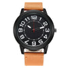 Quartz Watch Alloy Case Imitation Leather Strap Round Dial Leisure Style Men's Watch