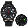 Quartz Watch Alloy Case Imitation Leather Strap Round Dial Leisure Style Men's Watch