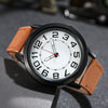 Quartz Watch Alloy Case Imitation Leather Strap Round Dial Leisure Style Men's Watch