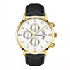 Quartz Watch Alloy Case Imitation Leather Strap Round Dial Men's Fashion Business Watch