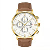 Quartz Watch Alloy Case Imitation Leather Strap Round Dial Men's Fashion Business Watch