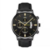 Quartz Watch Alloy Case Imitation Leather Strap Round Dial Men's Fashion Business Watch