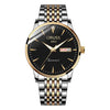 Quartz Watch Alloy Case Mineral Strengthened Glass Mirror Round Dial Men's