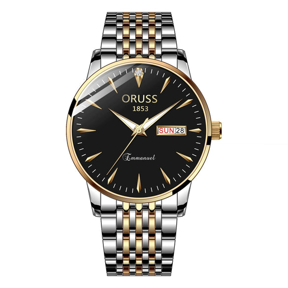 Quartz Watch Alloy Case Mineral Strengthened Glass Mirror Round Dial Men's