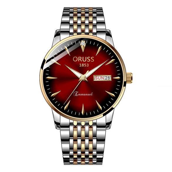 Quartz Watch Alloy Case Mineral Strengthened Glass Mirror Round Dial Men's