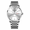 Quartz Watch Alloy Case Mineral Strengthened Glass Mirror Round Dial Men's