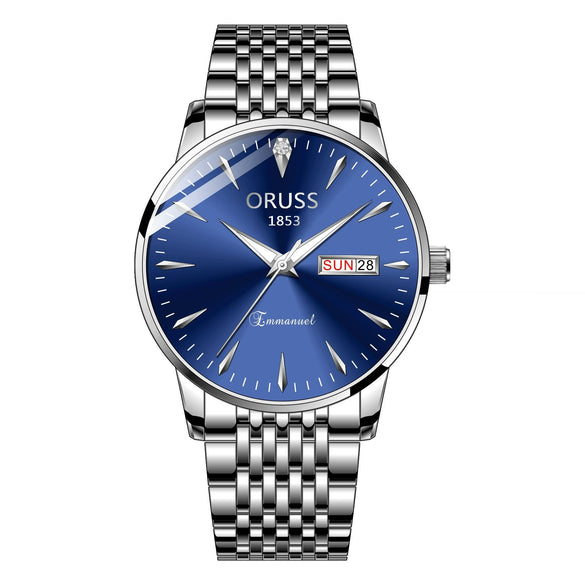 Quartz Watch Alloy Case Mineral Strengthened Glass Mirror Round Dial Men's