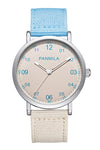 Quartz Watch Alloy Case Nylon Strap Stainless Steel Buckle Round Dial