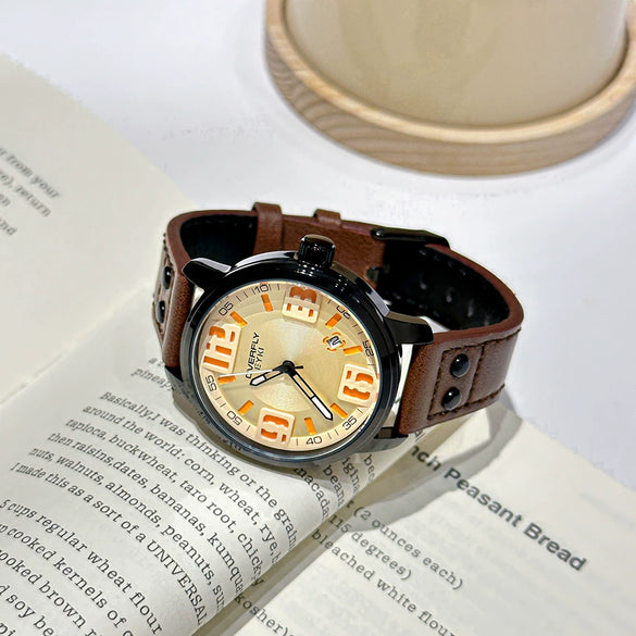Quartz Watch Alloy Casual Round Couple Belt