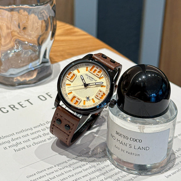 Quartz Watch Alloy Casual Round Couple Belt