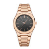 Quartz Watch Alloy Steel Belt With Sun Pattern Round Dial Business Style Butterfly Buckle